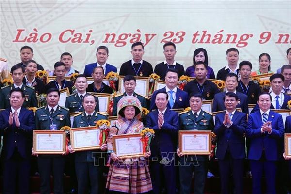 Chủ tịch nước Võ Văn Thưởng dự Lễ kỷ niệm 65 năm Bác Hồ thăm Lào Cai